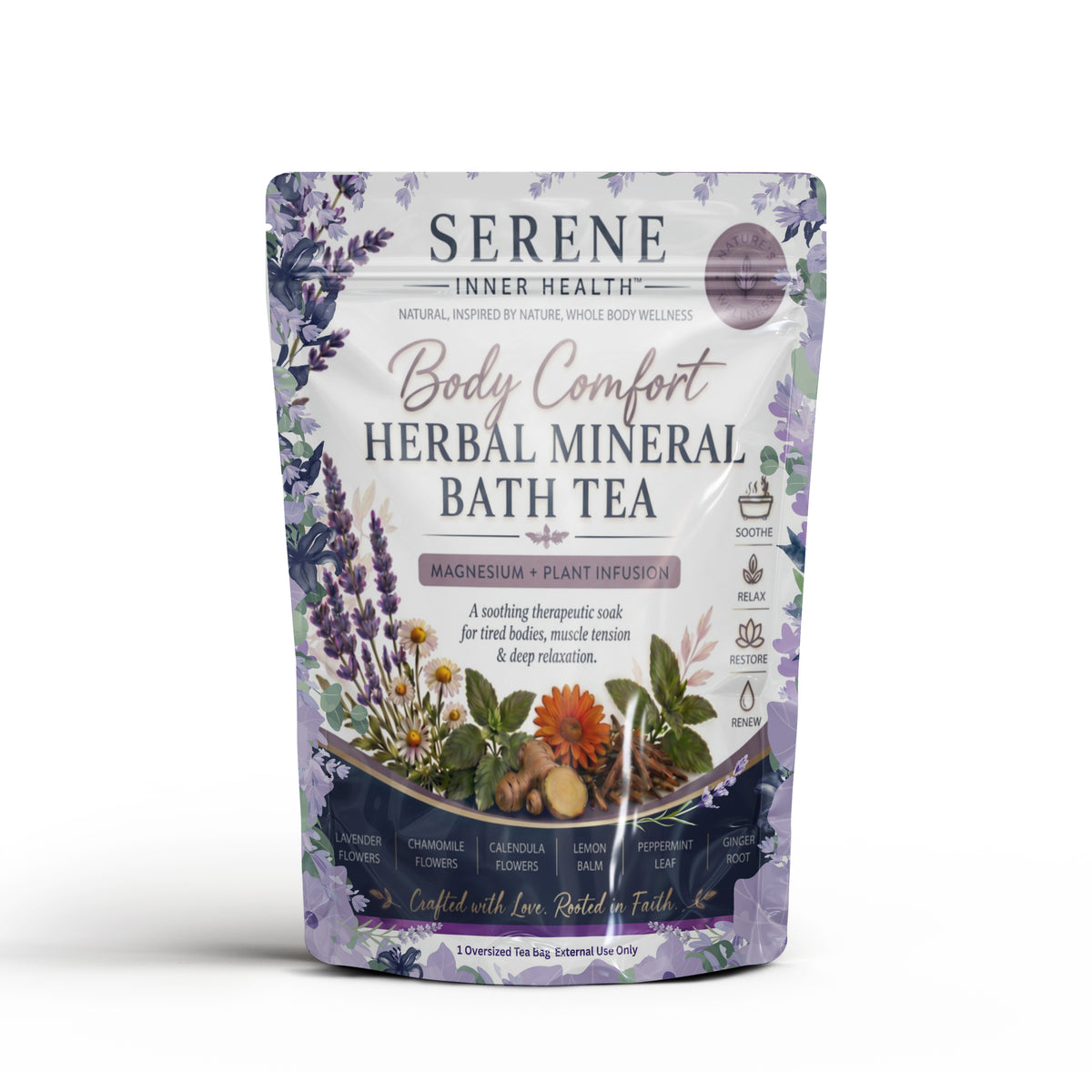 Body Comfort Herbal Mineral Bath Tea – Soothing Bath Soak for Achy, Tired & Tense Muscles